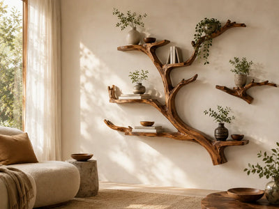 Wall-Mounted Tree Bookshelves