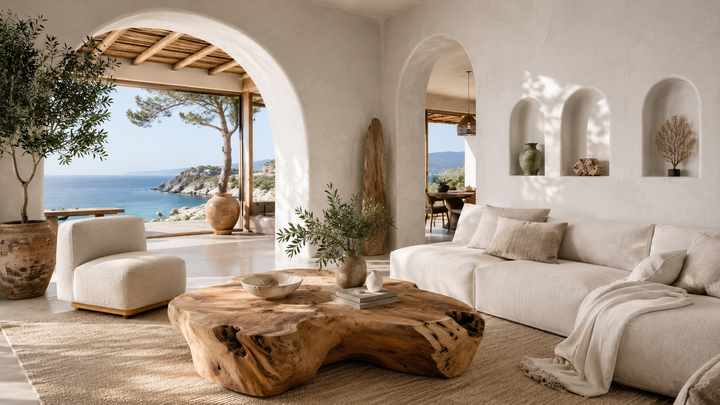 Coastal Villa: Breezy Interiors Anchored by Sculptural Wood