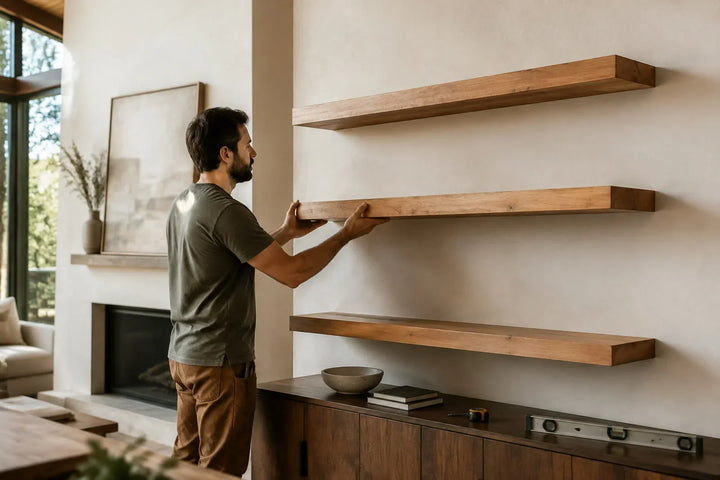How to Install Solid Wood Floating Shelves