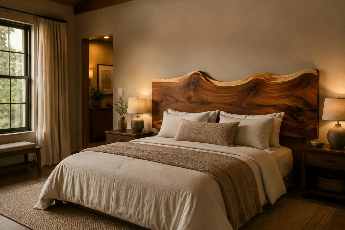 Live-Edge Headboard Ideas: Let the Wood Be the Focal Point
