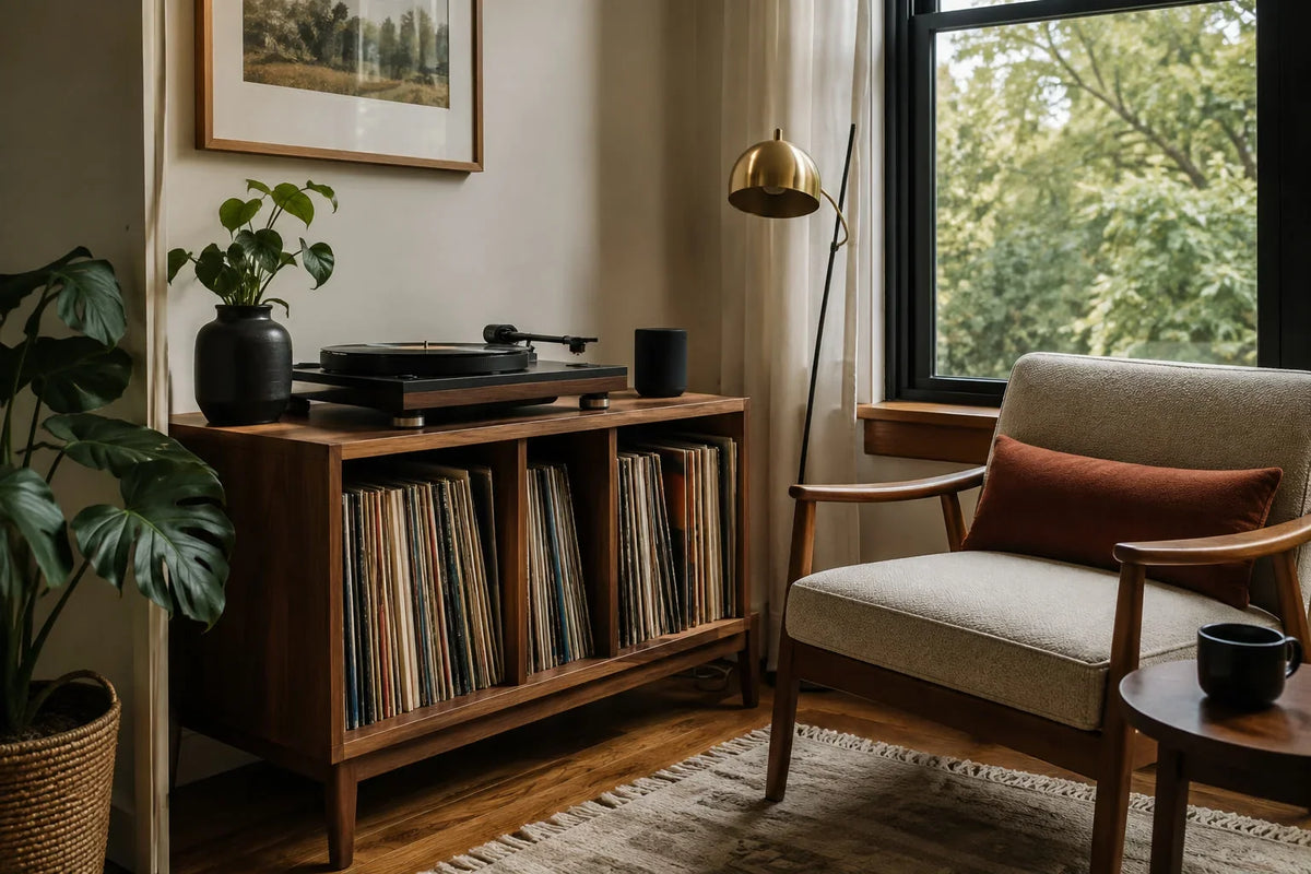 Record Player Corner Ideas for a Small Living Room