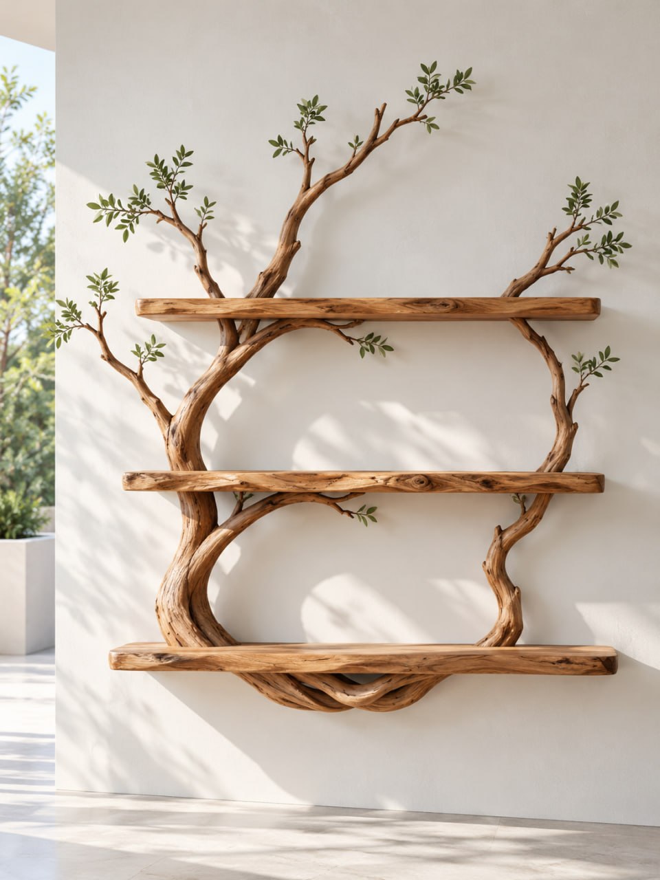 Floating Wood Shelves