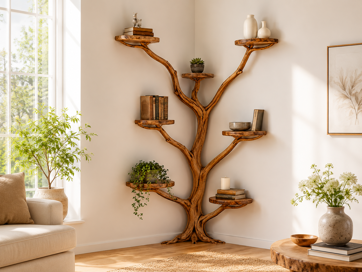 Corner Bookshelves for Living Rooms
