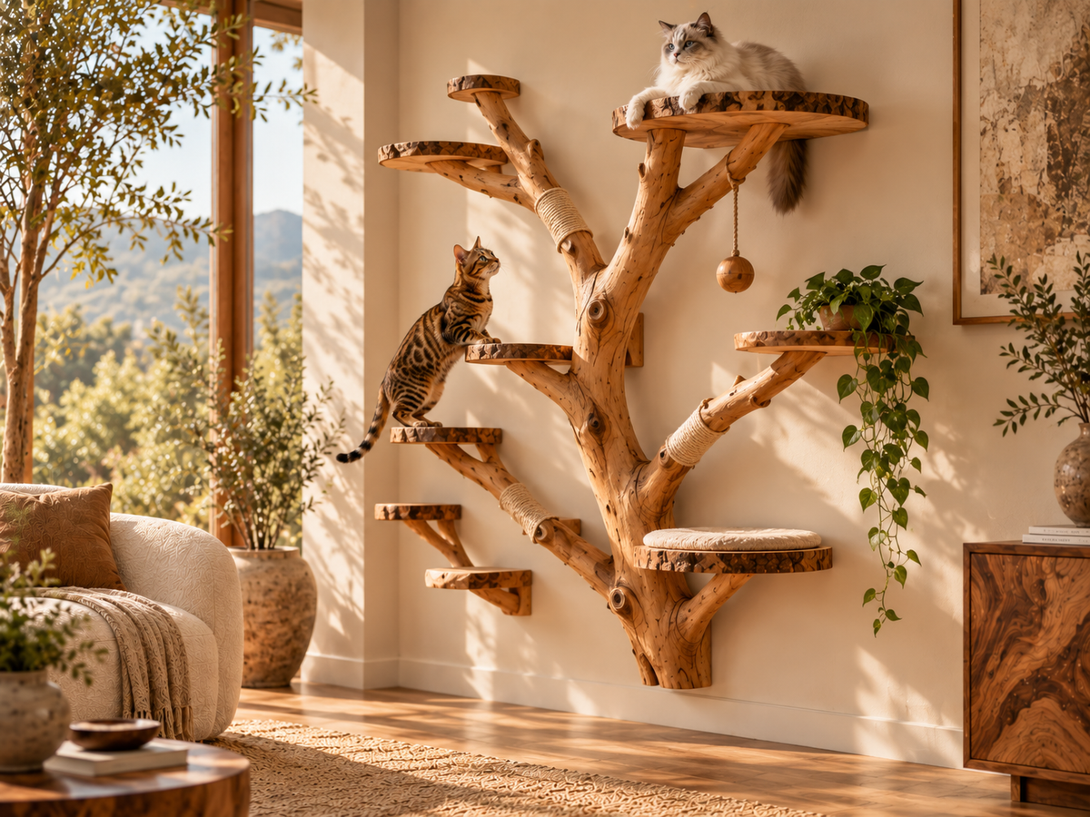 Solid Wood Cat Climbing Trees
