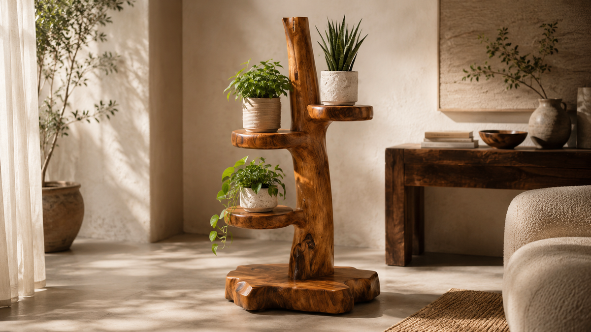 Wooden jewelry tree organizer stand for rings necklaces and bracelets
