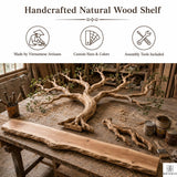 PREAUREUM Handcrafted Tree Branch Floating Wood Wall Shelf (C03)