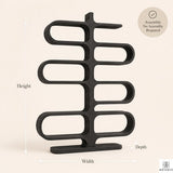 Solid Wood Sculptural Bookshelf for Home or Office - View 2. Sculptural Curved Storage A statement solid wood bookshelf that combines open storage with a flowing curved silhouette, bringing warmth, artistic character, and practical display space into modern interiors. 01 Sculptural Curved Design The flowing curved silhouette blends functional shelving with an artistic form, creating a modern focal point while providing open display space for books, plants, décor, and everyday objects. 02 Solid Wood Craft...