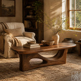 Handcrafted Wooden Coffee Table with Sculptural Base - image 7