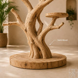 Handcrafted Solid Wood Tree Parrot Play Stand for Small Birds - Image 3