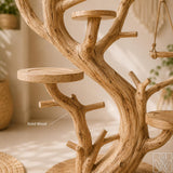 Handmade Natural Wood Parrot Play Stand for Small Birds - image 3