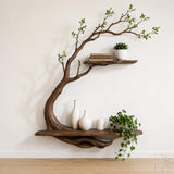 Handcrafted Natural Wood Tree Branch Floating Shelves for Living Room - image 1