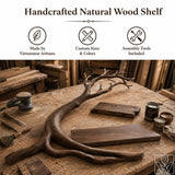 Handcrafted Natural Wood Tree Branch Floating Shelves for Living Room - image 4