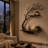 Handcrafted Natural Wood Tree Branch Floating Shelves for Living Room - image 5