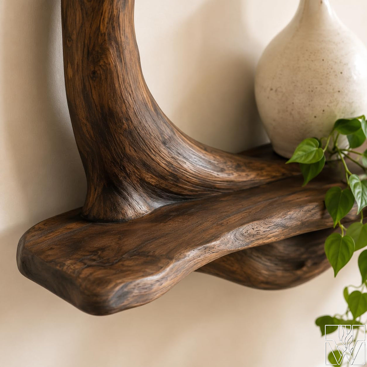 Handcrafted Natural Wood Tree Branch Floating Shelves for Living Room - image 6