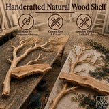 Handcrafted Solid Wood Tree Branch Floating Shelf for Living Room - Image 5