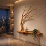 Handcrafted Natural Wood Tree Branch Floating Shelf for Living Room - image 6