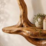 Handcrafted Natural Wood Tree Branch Floating Shelf for Living Room - image 7