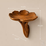 Rustic Solid Wood Organic Bowl Floating Shelf for Living Room - Image 2