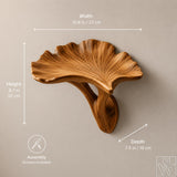 Handcrafted Solid Wood Organic Bowl Floating Shelf for Entryway - Image 2