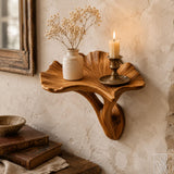Handcrafted Solid Wood Organic Bowl Floating Shelf for Entryway - Image 3