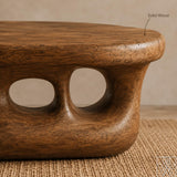 Rustic Modern Wooden Coffee Table with Organic Cutout Base - image 4