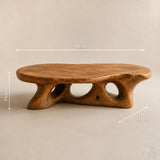Organic Modern Wooden Coffee Table with Sculptural Base - image 2