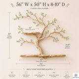 Handcrafted Tree Branch Floating Shelves – Unique Natural Wood Wall Shelf Set, Sculptural Art Display Bookcase for Living Room, Study, Bedroom & Home Library (2 Level Shelves) (C1)