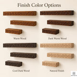 Wall-Mounted Fluted Wood Display Shelf for Home Decor - View 8. Textured Floating Wall Display Add warmth, texture, and practical display space to your wall with a handmade-style floating shelf featuring layered scalloped trim, vertical fluted details, and customizable sizing. 01 Fluted Wood-Inspired Design Layered scalloped trim and vertical fluted detailing give the shelf a warm, dimensional appearance that adds texture and decorative character to the wall. 02 Custom Sizing for Your Space Custom sizing...