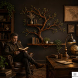 Handcrafted Tree Branch Floating Shelves – Unique Natural Wood Wall Shelf Set, Sculptural Art Display Bookcase for Living Room, Study, Bedroom & Home Library (2 Level Shelves) (C1)
