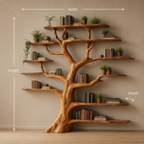 Luxury Live Edge Natural Wood Tree Branch Bookshelf