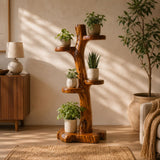Freestanding Wooden Tree Plant Stand
