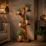 Freestanding Wooden Tree Plant Stand