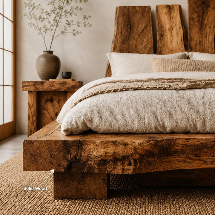 Rustic Wood Live Edge Headboard Panel for Bedrooms