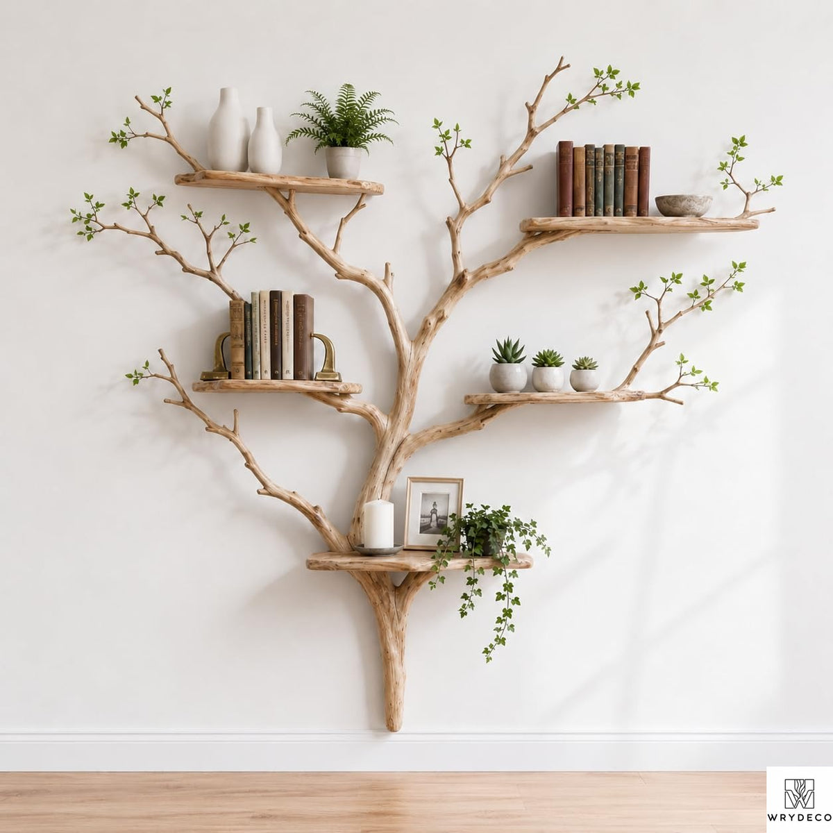 PREAUREUM Handcrafted Tree Branch Floating Shelf (C2)