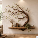 Handcrafted Tree Branch Floating Wood Shelf C02
