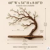 Handcrafted Tree Branch Floating Wood Shelf C02