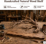 Handcrafted Tree Branch Floating Wood Shelf C02