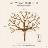 Handcrafted Tree Branch Floating Wood Shelf C05