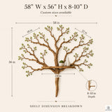 Handcrafted Tree Branch Floating Wood Shelf C05