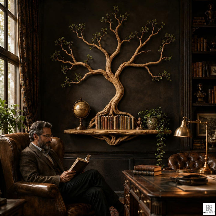 Handcrafted Tree Branch Floating Shelf for Wall Display