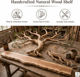 Handcrafted Tree Branch Floating Shelf for Wall Display