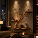 Sculptural Tree Branch Floating Shelf, Three Levels