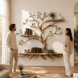 Handcrafted Tree Branch 3-Level Floating Wood Shelf C2