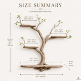 Handcrafted Tree Branch Floating Shelf, Three Levels