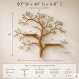 Handcrafted Tree Branch Floating Wood Wall Shelf C5