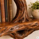 Handcrafted Tree Branch Floating Shelf Set, Two Levels
