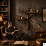 Handcrafted Tree Branch Floating Wood Wall Shelf Set