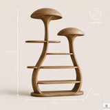 Nature Inspired Display Wooden Mushroom Tree Bookshelf