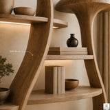 Nature Inspired Display Wooden Mushroom Tree Bookshelf