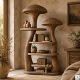 Nature Inspired Mushroom Tree Bookshelf Fantasy Display